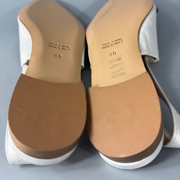 Pokemaoke BHLDN Alta 3D Flowers 6 Ivory Satin Floral Slingback , Size 40 - Picture 10 of 16